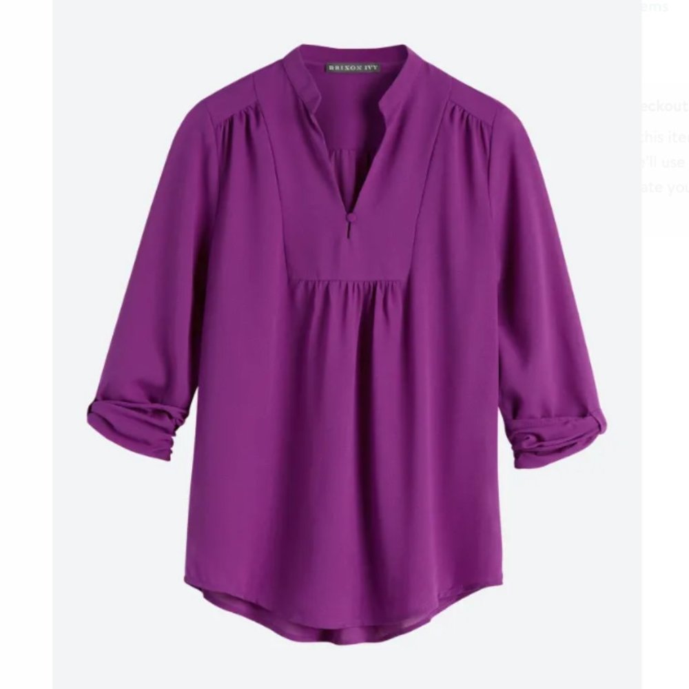 BRIXON IVY Sylvester Split Neck Blouse Size L